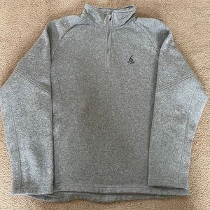 gray half zip sweater